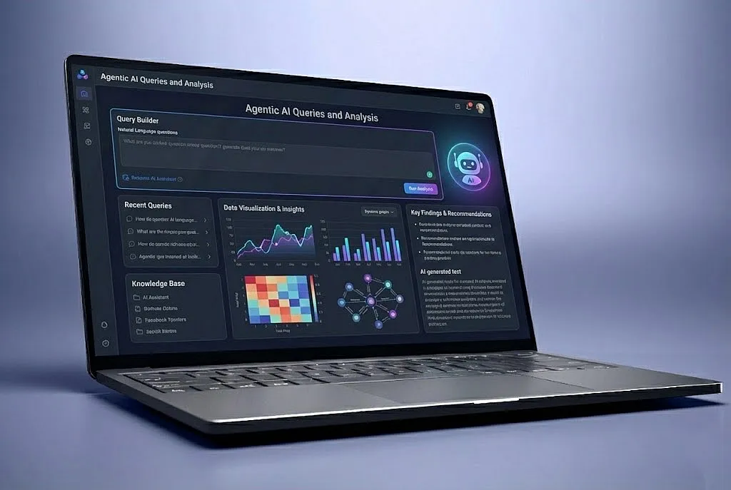 Screen showing a man analyzing a complex data stream with the help of artificial intelligence