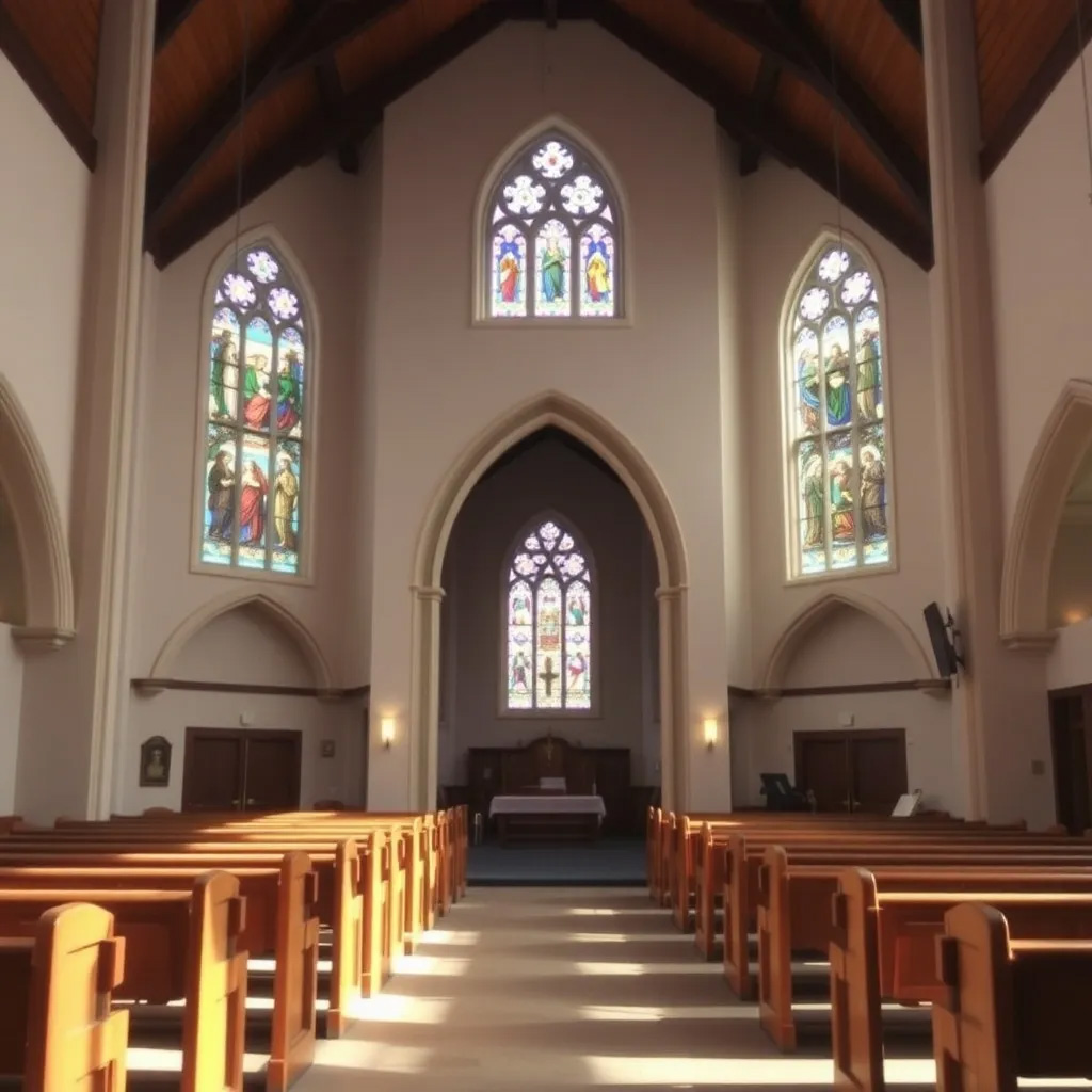 Image representing a well-organized church or chapel facility.