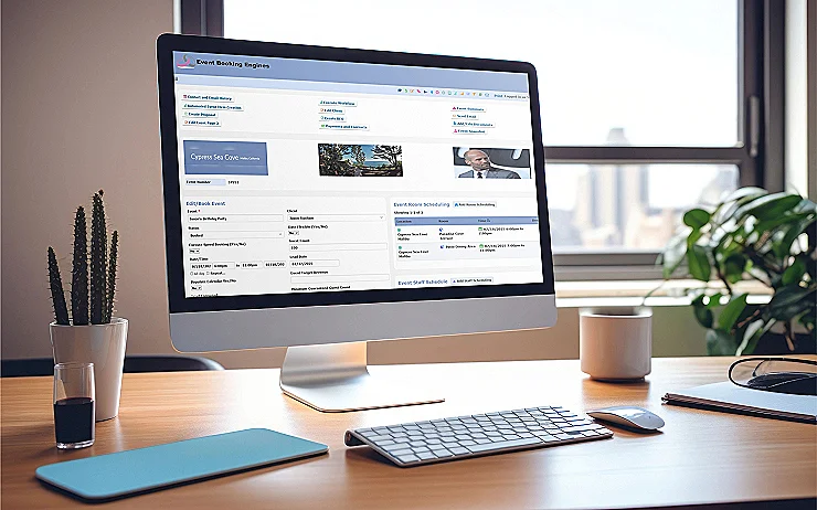 Event Booking: Desktop Management View