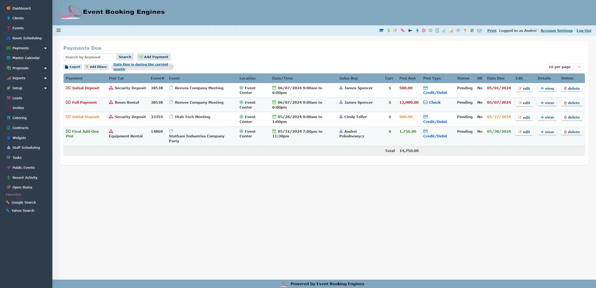 Secure Online Payment Processing for Exclusive Venue Rental Fees