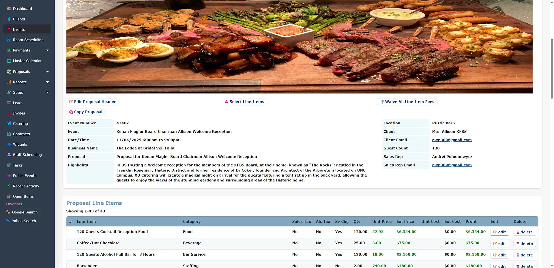Automated Generation of Contracts, BEOs, and Event Proposals